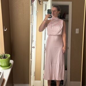 Light pink satin dress. Size medium. Lulus